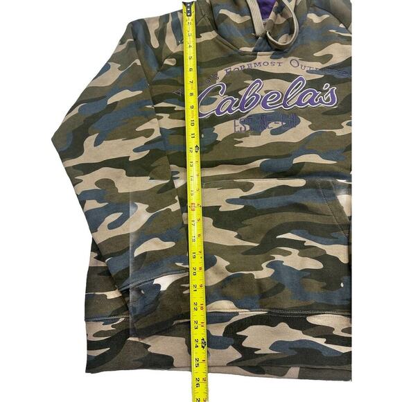 Women’s Cabelas Hoodie Size Large Camo Purple NE-61 Athleisure Thick Heavy - Picture 3 of 7